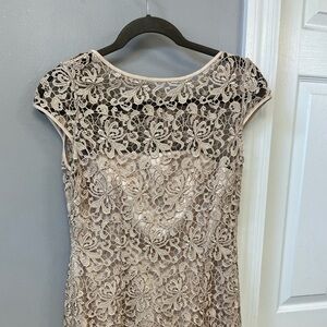 Adrianna Papell Golden Lace Dress